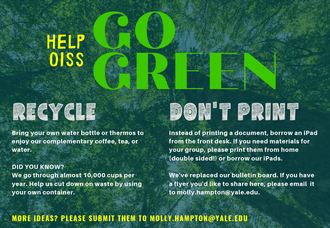 Tips on helping OISS go green