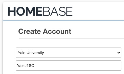 Homebase create an account screen