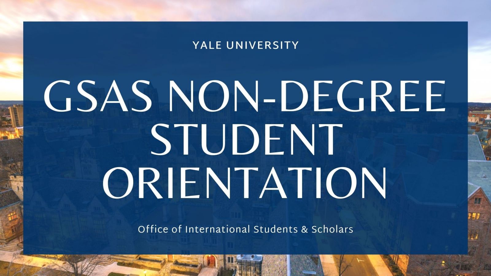 Orientation slides for non-degree students