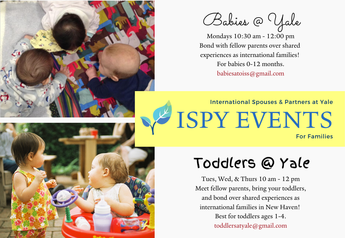 Flyer with details for babies at yale and toddlers at yale including meeting times